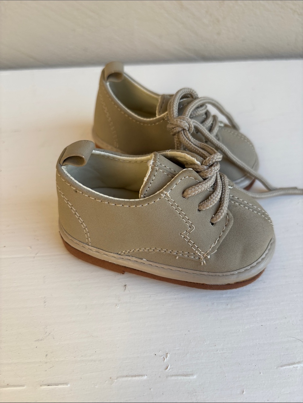 Classic Khaki Lace-Up baby Shoes